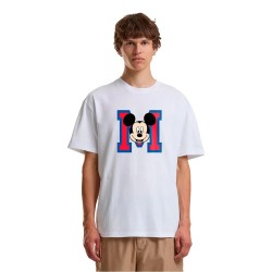 Тениска Mc clothes Mickey Mouse M Face Loose Fit short sleeve T-shirt - White (White) тениска,мъжки,тениски,дамски,тениски,mc,clothes,mickey,mouse,m,face,loose,fit,short,sleeve,t,shirt,white,(white)