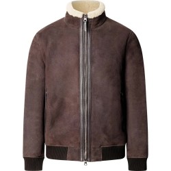 Яке Hackett Shearling bomber jacket - Brown (Ebony Brown) яке,мъжки,якета,дамски,якета,и,палта,hackett,shearling,bomber,jacket,brown,(ebony,brown)