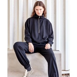 блуза,дамски,блузи,gisela,short,plush,half,zip,sweatshirt,black,(black)
