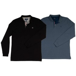 The time of bocha RI1PPOLO long sleeve polo 2 units - Blue / Black (Black / Mirage) дамски,блузи,с,яка,мъжки,блузи,с,яка,the,time,of,bocha,ri1ppolo,long,sleeve,polo,2,units,blue,black,(black,mirage)
