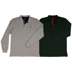 The time of bocha RI1PPOLO long sleeve polo 2 units - Multicolor (Grey / Green) дамски,блузи,с,яка,мъжки,блузи,с,яка,the,time,of,bocha,ri1ppolo,long,sleeve,polo,2,units,multicolor,(grey,green)