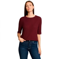 Риза с къс ръкав Tom tailor 1052767 short sleeve sweatshirt - Red (Preppy Plum) риза,с,къс,ръкав,дамски,блузи,tom,tailor,1052767,short,sleeve,sweatshirt,red,(preppy,plum)