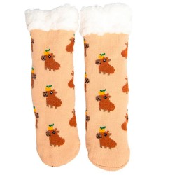 чорапи,мъжки,чорапи,дамски,чорапи,caison,capybara,printed,non,slip,long,socks,orange,(brown)