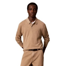 Calvin klein LV04LD319G long sleeve polo - Brown (Tigers Eye Heather) дамски,блузи,с,яка,мъжки,блузи,с,яка,calvin,klein,lv04ld319g,long,sleeve,polo,brown,(tigers,eye,heather)