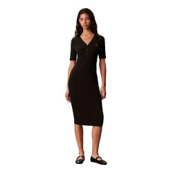 Рокля Calvin klein jeans LV047H206G short sleeve short dress - Black (Black) рокля,дамски,поли,и,рокли,calvin,klein,jeans,lv047h206g,short,sleeve,short,dress,black,(black)