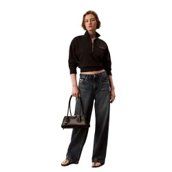 Блуза Calvin klein jeans LV047H239G half zip sweatshirt - Black (Black) блуза,дамски,блузи,calvin,klein,jeans,lv047h239g,half,zip,sweatshirt,black,(black)