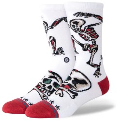 Чорапи Stance Skeleton crew socks - White чорапи,мъжки,чорапи,дамски,чорапи,stance,skeleton,crew,socks,white