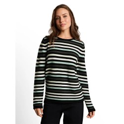 Блуза Tom tailor Ottoman sweater - Dusty Green Black Stripe блуза,мъжки,пуловери,дамски,пуловери,tom,tailor,ottoman,sweater,dusty,green,black,stripe