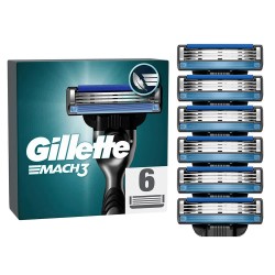 бръснене,gillette,mach3,razor,blade,refills,6,units,blue,(blue,black)