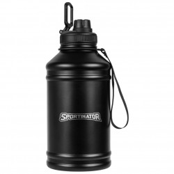 sportinator,hydrated,fitness,stainless,steel,sports,bottle,2.2l,black