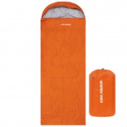 kirkjubØur®,søvn,outdoor,sleeping,bag,220,x,75,cm,15,°c,orange