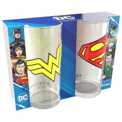 dc,comics,2,drinking,glasses,set,wonder,woman,&,superman,0.27,l