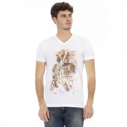 тениска,мъжки,тениски,trussardi,action,men,conqueror,v,neck,t,shirt,white