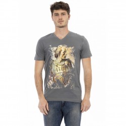 тениска,мъжки,тениски,trussardi,action,men,conqueror,v,neck,t,shirt,gray