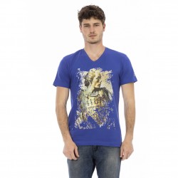 тениска,мъжки,тениски,trussardi,action,men,conqueror,v,neck,t,shirt,blue