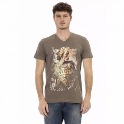 тениска,мъжки,тениски,trussardi,action,men,conqueror,v,neck,t,shirt,braun