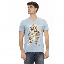тениска,мъжки,тениски,trussardi,action,men,conqueror,v,neck,t,shirt,light,blue