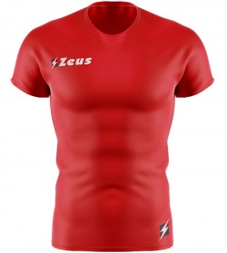 мъжки,облекла,за,бягане,zeus,fisiko,baselayer,short,sleeved,sports,top,red