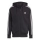 adidas,essentials,french,terry,3,stripes,zip,hoodie,mens,black,white