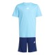 юношеска,тениска,разпродажба,adidas,детски,облекла,adidas,train,essentials,3,stripes,t,shirt,set,juniors,cyan,white