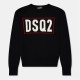 плетена,блуза,детски,3/4,панталони,dsquared2,kids',dsq,logo,knitted,top,black,dq900