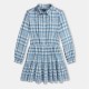 юношеска,рокля,детски,3/4,панталони,polo,ralph,lauren,checked,dress,juniors,blue,cream