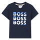 тениска,детски,3/4,панталони,boss,kids',multi,logo,soft,fabric,t,shirt,navy,849