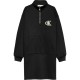 рокля,детски,облекла,calvin,klein,jeans,teddy,fleece,zip,dress,ck,black,beh