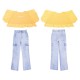 детска,тениска,studio,older,girl,frill,t,shirt,and,cargo,jean,multi