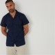 риза,с,къс,ръкав,threadbare,cotton,pluck,textured,short,sleeve,shirt,navy