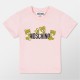 детска,тениска,детски,3/4,панталони,moschino,logo,t,shirt,&,short,set,infants,pink,50209