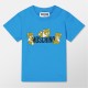 детска,тениска,детски,3/4,панталони,moschino,logo,t,shirt,&,short,set,infants,blue,41047