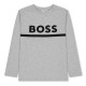 тениска,детски,тениски,boss,kids,long,sleeve,t,shirt,large,logo,design,grey,a32