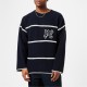 блуза,мъжки,пуловери,palm,angels,monogram,striped,sweatshirt,navy,4603