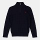 пуловер,детски,3/4,панталони,polo,ralph,lauren,kids',cable,quarter,zip,crew,neck,jumper,newport,navy