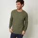пуловер,мъжки,пуловери,threadbare,crochet,knit,crew,neck,jumper,olive