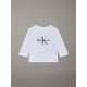 детска,тениска,calvin,klein,jeans,unisex,kids,monogram,long,sleeve,t,shirt,white,yaf
