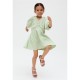 рокля,детски,3/4,панталони,raffya,kids,soipoi,ruched,v,neck,dress,in,green,green