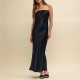 рокля,nobodys,child,madeline,satin,bandeau,midi,dress,blue