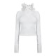 дамски,плетени,дрехи,off,white,flower,embroidered,top,white