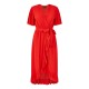 рокля,дамски,поли,и,рокли,mela,london,mela,london,greenwrap,over,frill,hem,dress,red