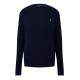 polo,ralph,lauren,men,s,cable,knit,cotton,crew,neck,jumper,bright,navy