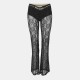 дамски,панталони,дамски,чорапогащи,и,клинове,palm,angels,women,s,lace,logo,high,rise,flared,trousers,black