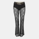 панталони,дамски,чорапогащи,и,клинове,palm,angels,women's,lace,logo,high,rise,flared,trousers,black