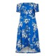 рокля,дамски,поли,и,рокли,mela,london,mela,london,blue,floral,bardot,dipped,hem,dress,blue