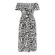 рокля,дамски,поли,и,рокли,yumi,yumi,black,zebra,print,bardot,dress,multi
