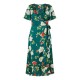рокля,дамски,поли,и,рокли,yumi,yumi,green,satin,rose,print,wrap,dress,green