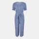 дамски,летни,гащеризони,yumi,yumi,blue,floral,puff,sleeve,jumpsuit,blue
