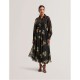 рокля,дамски,поли,и,рокли,ted,baker,liorral,printed,organza,belted,maxi,dress,black