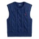 дамски,плетени,дрехи,polo,ralph,lauren,knitted,cable,knit,vest,midnight,royal